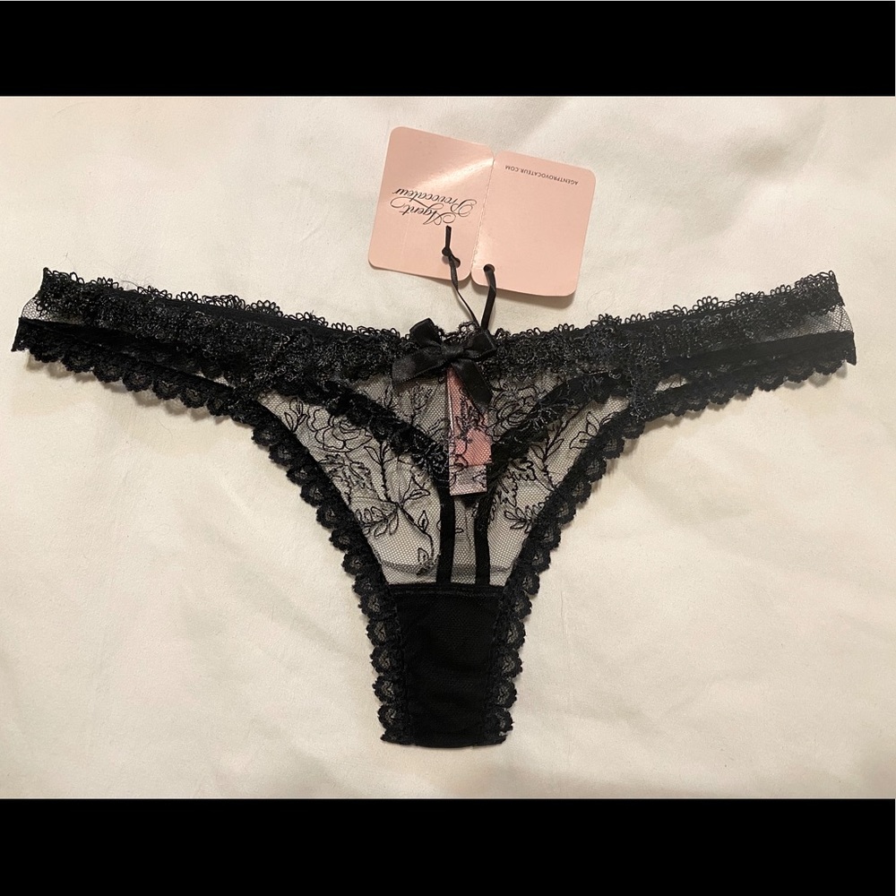 NWT Agent Provocateur Rosa Thong Black